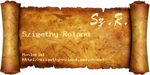 Szigethy Roland névjegykártya